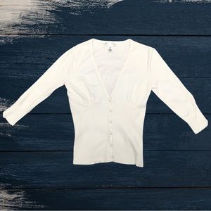 White House Black Market off white Cardigan. Medium